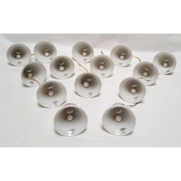 Lot of 14 Vintage Disney Grolier 2" Ceramic Bell Ornaments Mickey Minnie Donald - Picture 6 of 8